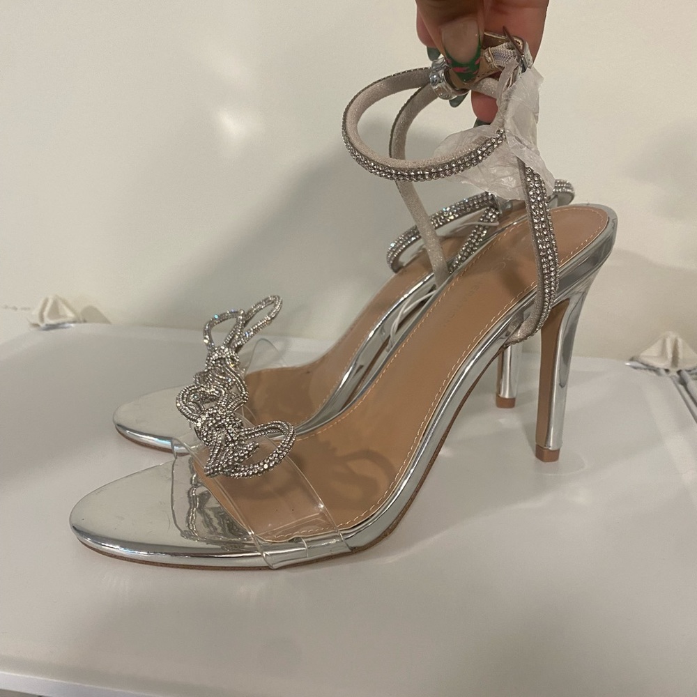 BCBG Generation Clear Rhinestone Open-Toe Sandals - Picture 4 of 8